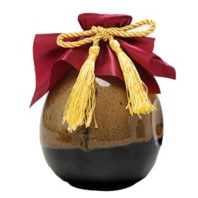 16-oz Ceramic Empty Wine Bottle Retro Brown Wine Jar Chinese Small Flagon with Red Cloth Cover 16-oz Ceramic Empty Wine Bottle Retro Brown Wine Jar Chinese Small Flagon with Red Cloth Cover