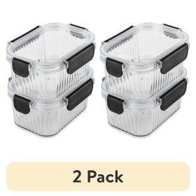 (2 pack) 2 Pack of 2 Cup Food Storage Containers, Clear (2 pack) 2 Pack of 2 Cup Food Storage Containers, Clear