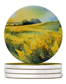 Nebraska Goldenrod in Watercolor Large Sandstone Coasters Pack of 4 Absorbent Round Coasters Decor Gifts for Men or Women, 4 in, Multicolor Nebraska Goldenrod in Watercolor Large Sandstone Coasters Pack of 4 Absorbent Round Coasters Decor Gifts for Men or Women, 4 in, Multicolor